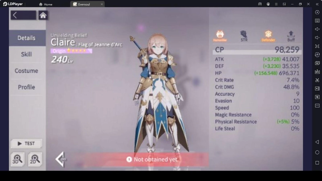 Human Eversoul Character: Claire&nbsp;