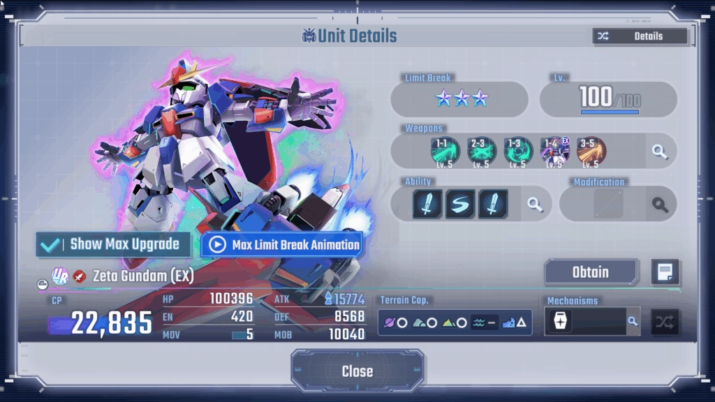 SD Gundam G Generation ETERNAL Zeta Gundam (EX)