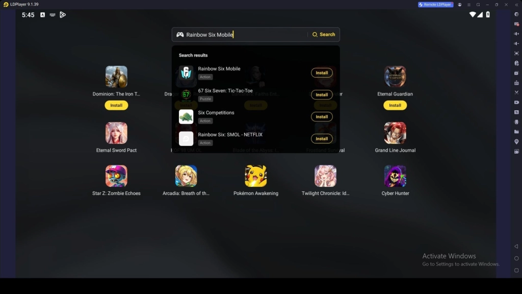  Search and Install Rainbow Six Mobile