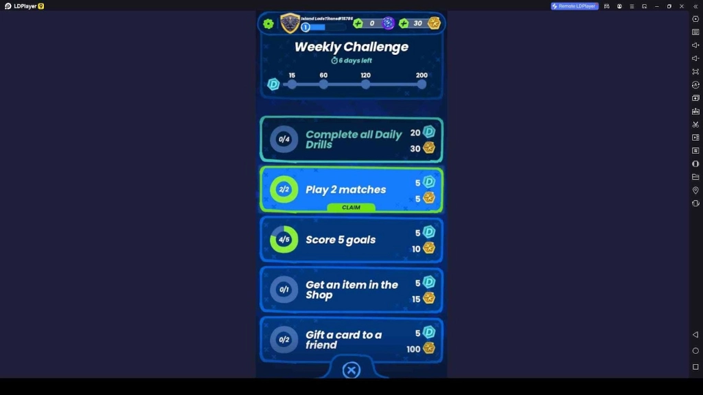 Complete Weekly Challenges