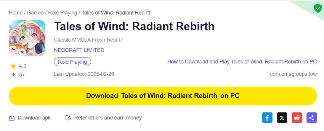 Tales of Wind: Radiant Rebirth on PC