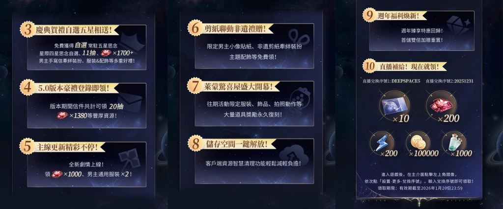 《戀與深空》5.0版本即將上線,二週年慶典十重好禮,全新家園玩法重磅來襲