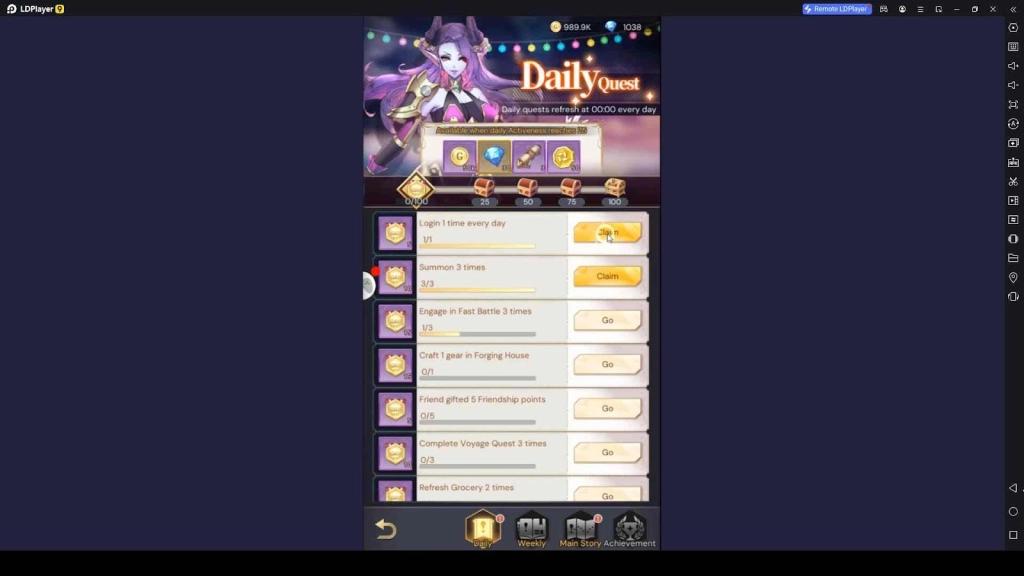 Complete Quests in Eden Fantasia: Idle Goddess Complete Quests in Eden Fantasia: Idle Goddess