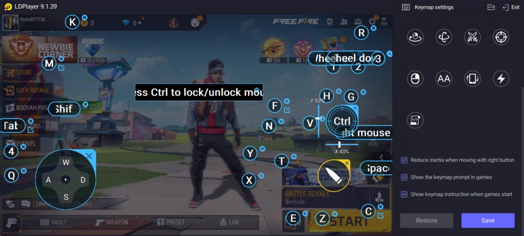 Key Mapping Setup for Free Fire 