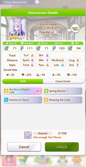 Mejiro McQueen Skills and Abilities