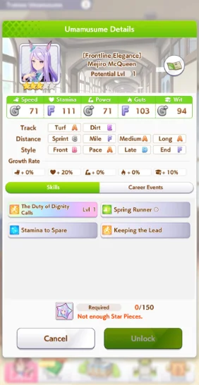 Mejiro McQueen Skills and Abilities