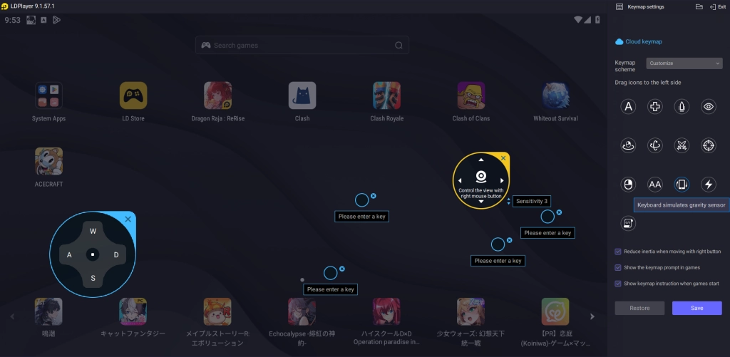 keyboard mapping