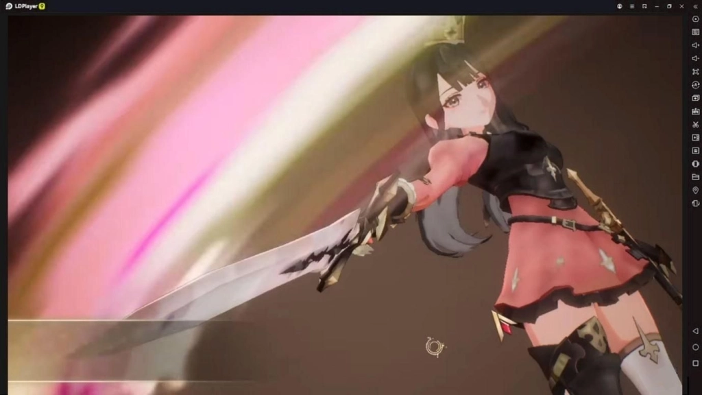 Hero Elysia di Seven Knights Global sedang mengayunkan pedangnya.