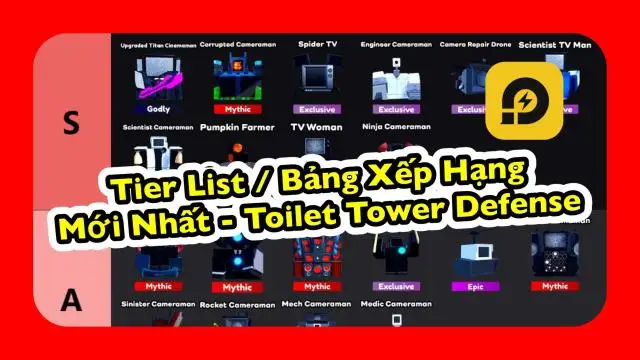 Roblox: Tier List Toilet Tower Defense / Bảng Xếp Hạng Đơn Vị Mới Nhất
