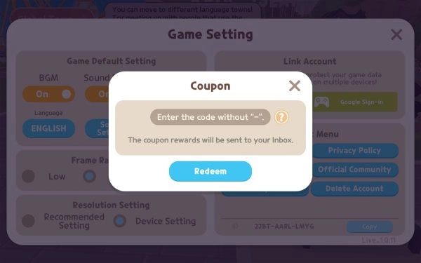 Redeeming Process for the Codes 