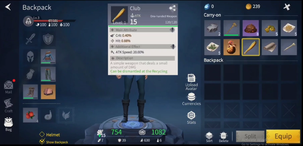 Equip Your Character with Gear