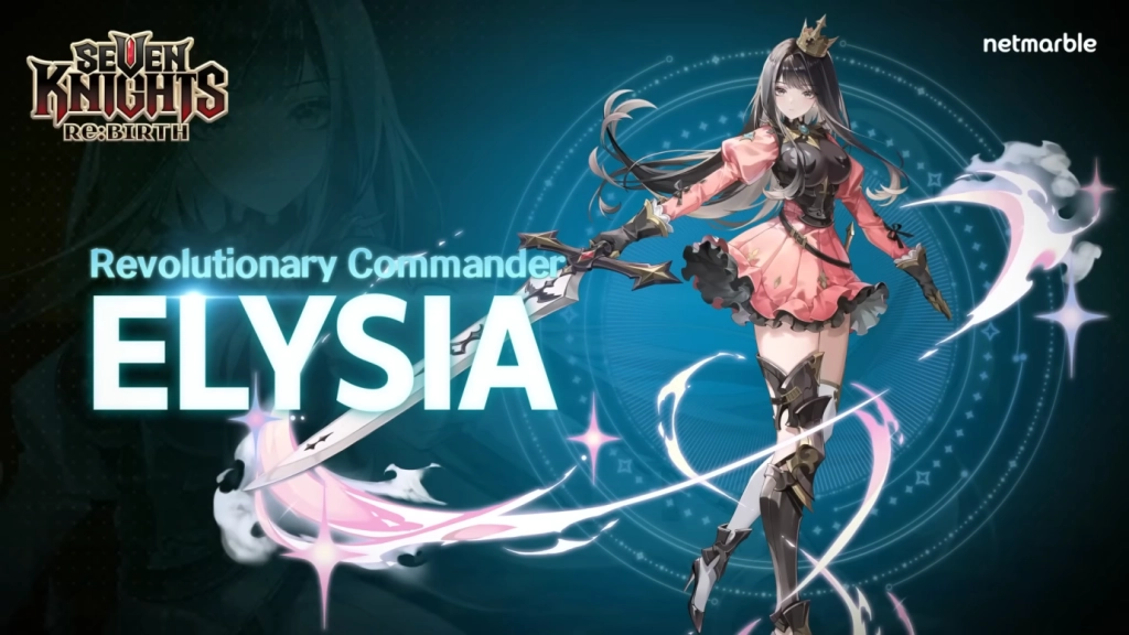 Serangan dasar dan efek skill pasif karakter Elysia Seven Knights Re:Birth.