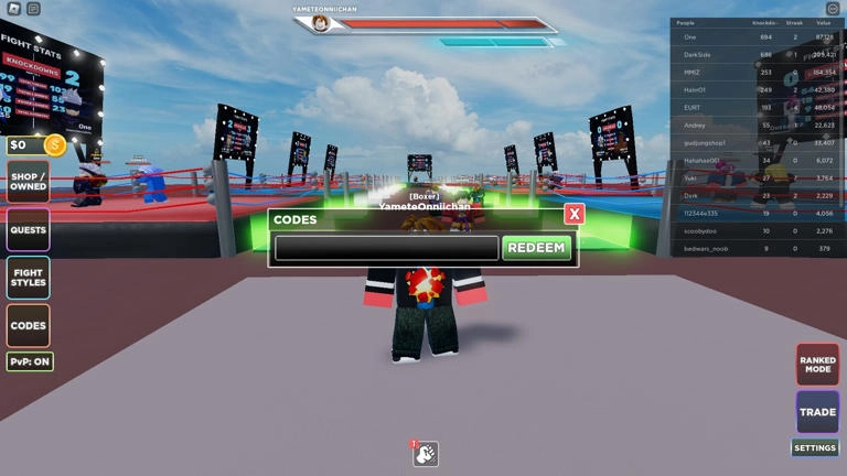 Roblox Untitled Boxing Game (UBG) Codes