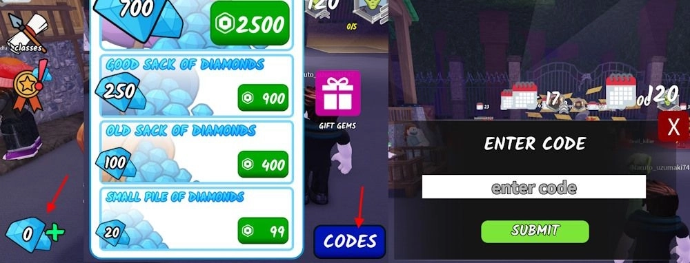 99 Nights in the Forest codes redeem