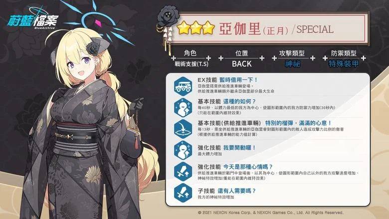 【攻略】《蔚藍檔案》亞伽里(正月)角色攻略&正餐前的開胃年菜 -復刻-活動攻略