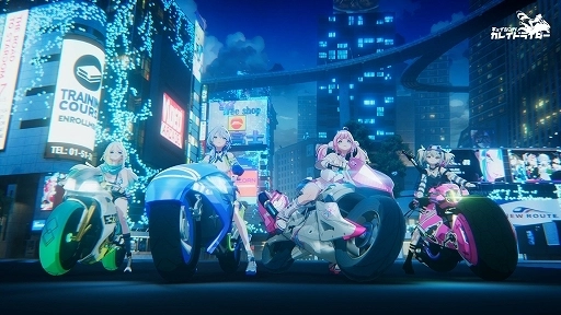 画像ギャラリー No.003のサムネイル画像 / 近未来の架空都市を舞台にバイク乗りの美少女たちとともに戦う。RPG「チェイシング・カレイドライダー」，アナウンストレイラーを公開