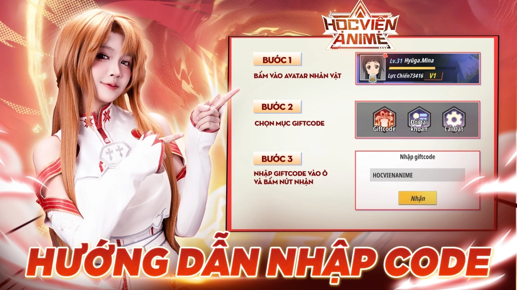 Full bộ code Học Viện Anime: Legend - Hướng dẫn cách nhập chi tiết