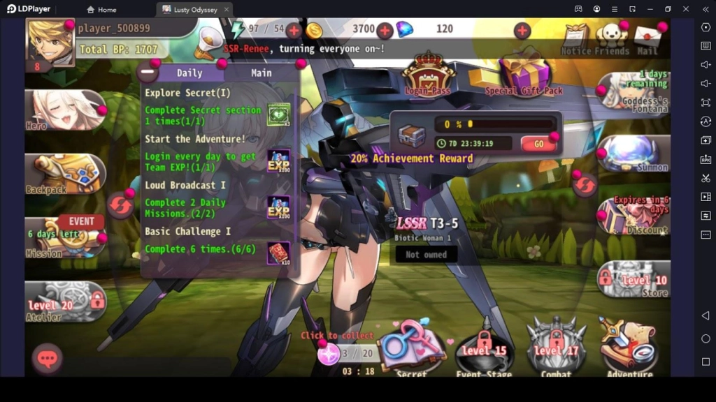 Check Your Daily Tasks and Main Menu Check Your Daily Tasks and Main Menu