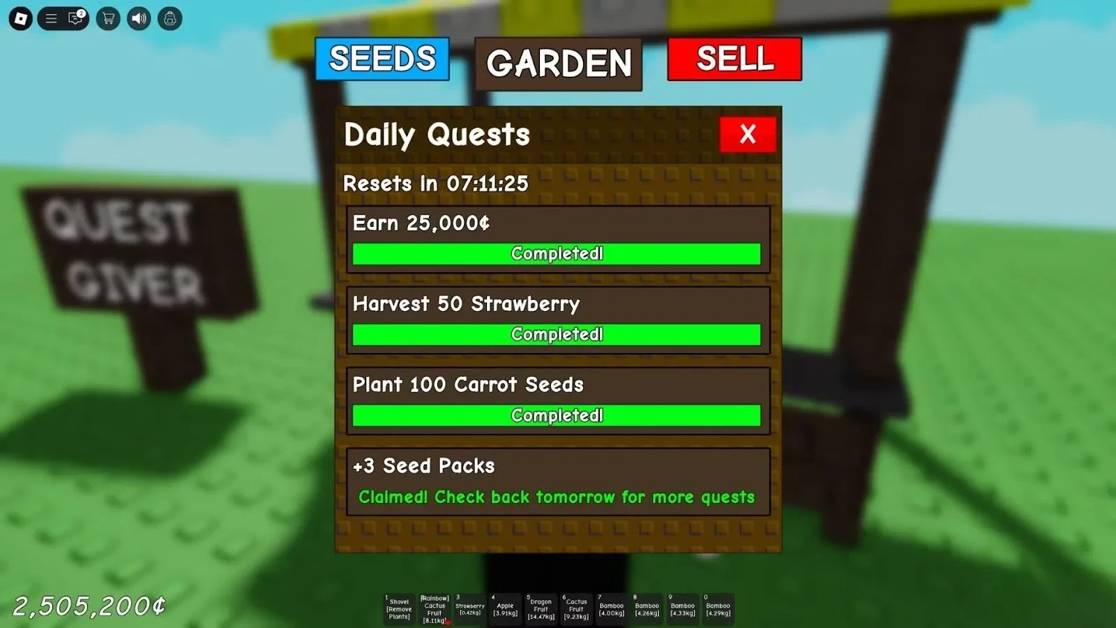 Clear Daily Quests