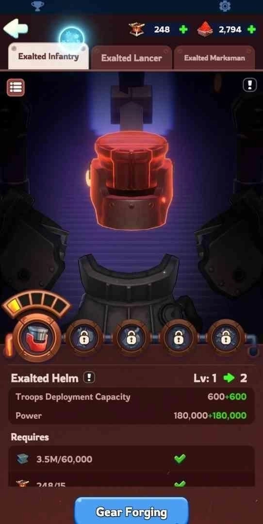 Unlock Cost per Troop Type