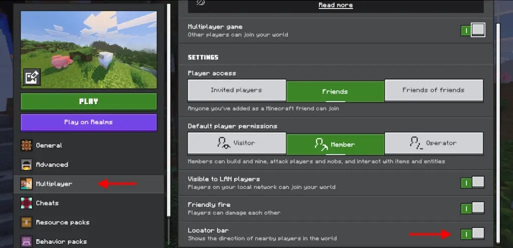 Minecraft วิธีใช้แถบระบุตำแหน่งผู้เล่น