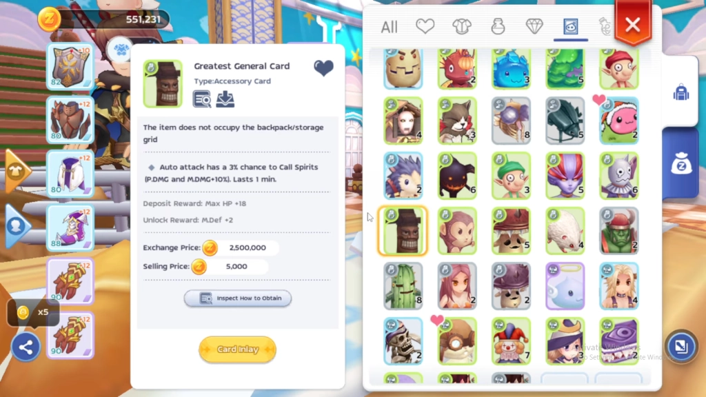 Equipment and Cards