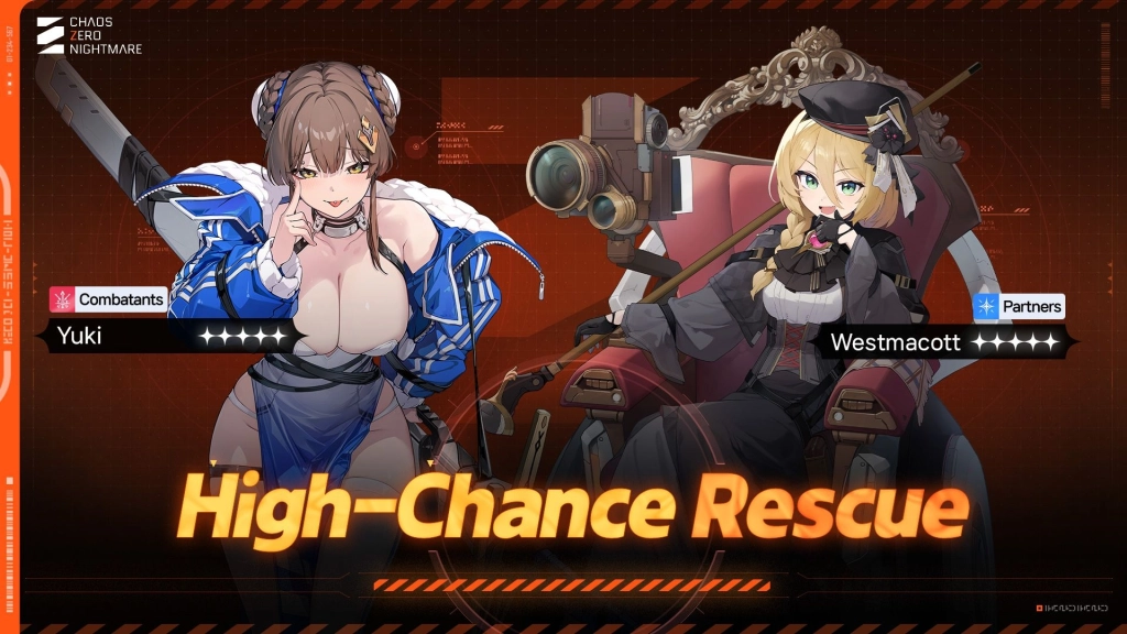 Peluang mendapatkan Yuki dan Westmacott di Chaos Zero Nightmare