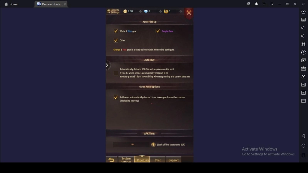 Demon Hunter: Rebirth Beginner Guide for the AFK Feature