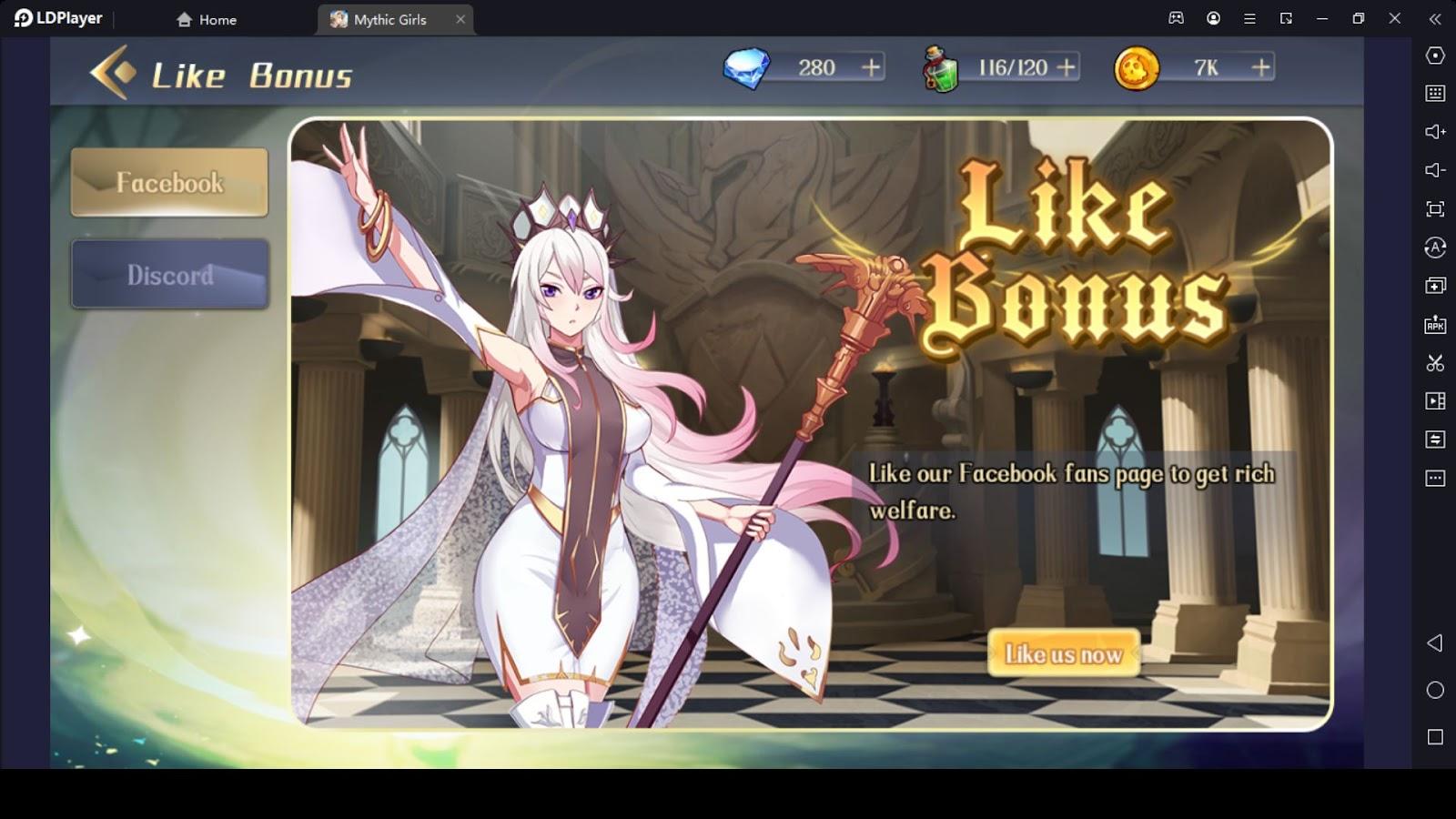 Like Bonuses in Mythic Girls