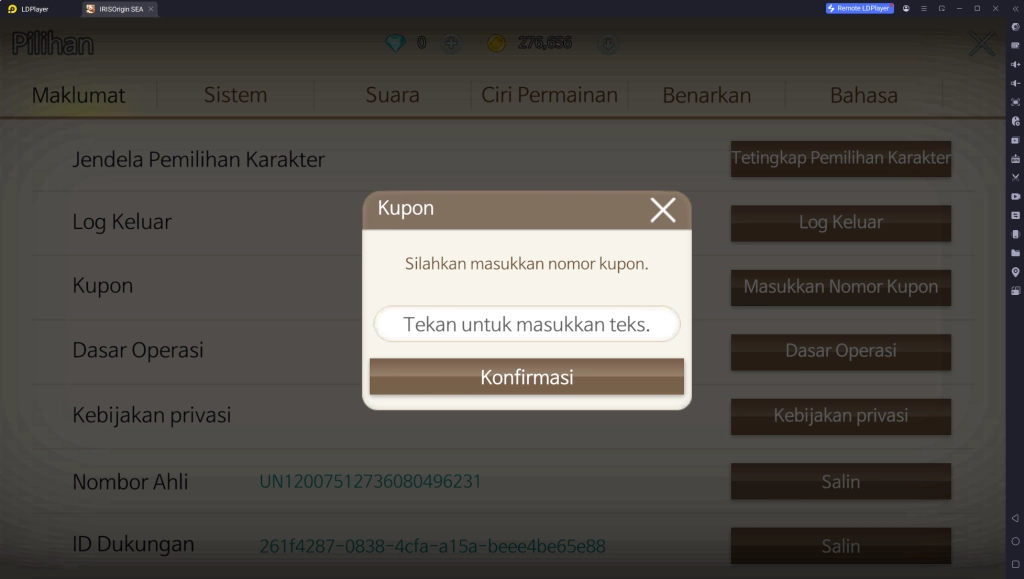 Tekan tombol “Konfirmasi”