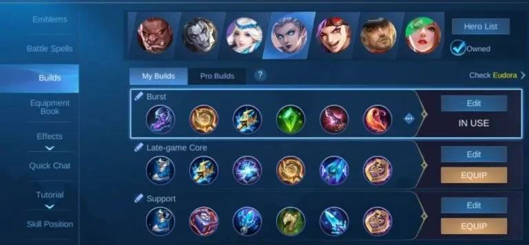 Best MLBB Eudora Revamp Builds