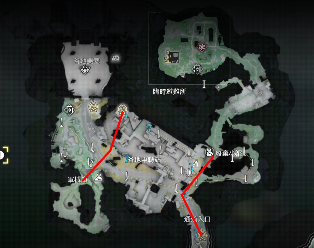 明日方舟終末地谷地通道滑索參考