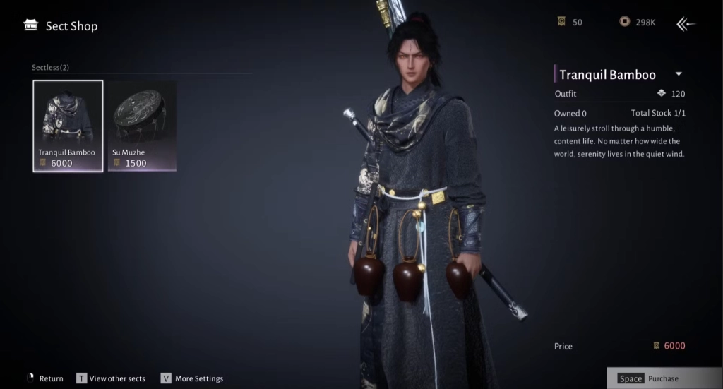 Магазин Секты в игре Where winds meet