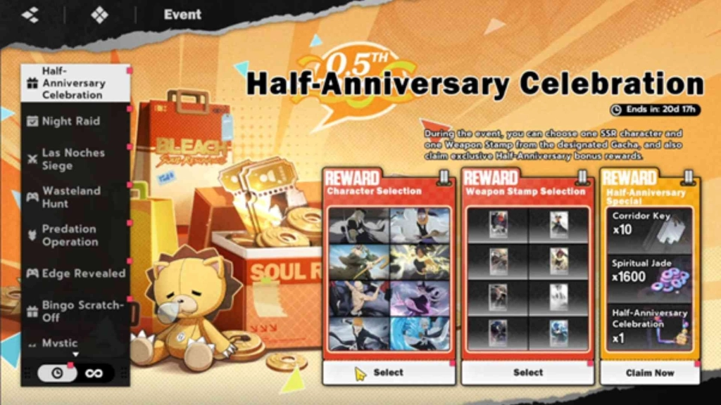 Half Anniversary Login Rewards and Free Gifts