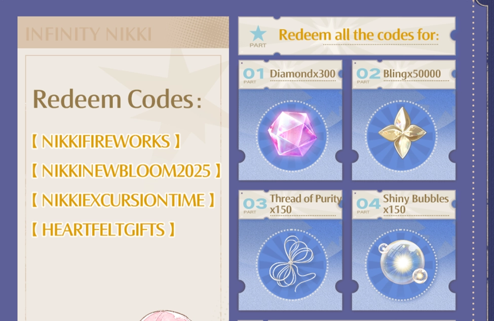 Infinity Nikki Versión 1.2 —11 nuevos outfits y códigos de canje para reclamar