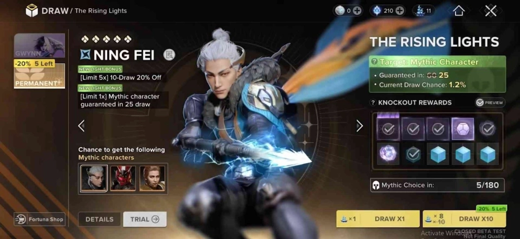 Acquire Destiny: Rising Characters
