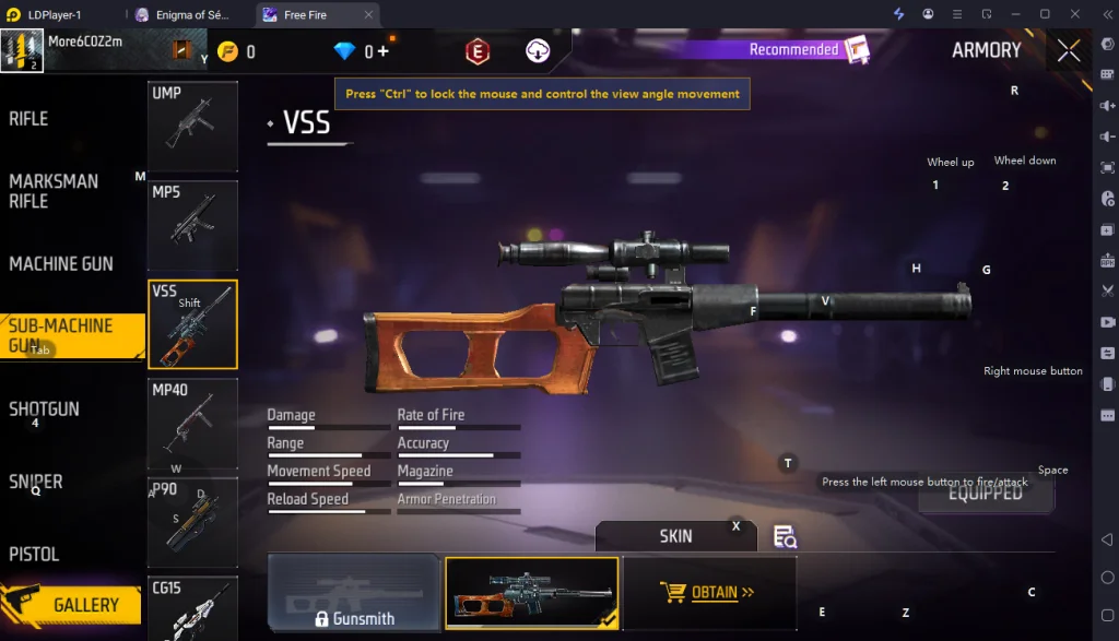 Free Fire Submachine Gun