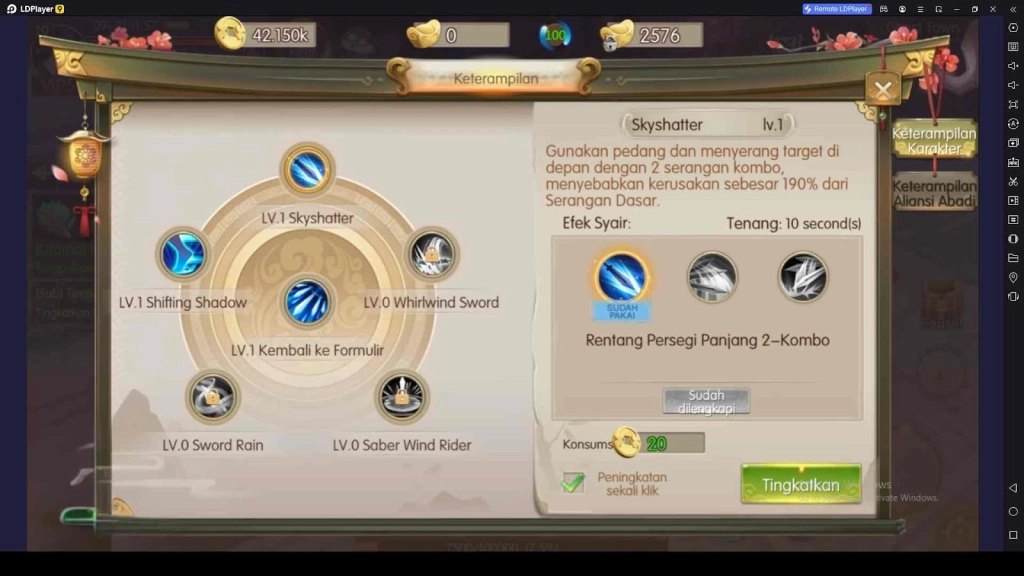 Upgrade the Skills in Warisan Tari Pedang