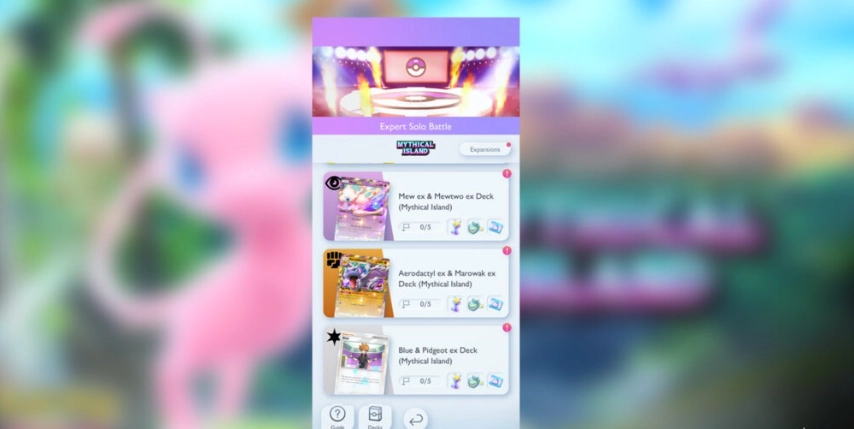 Mythical Island ถุงใหม่ของ Pokemon TCG Pocket