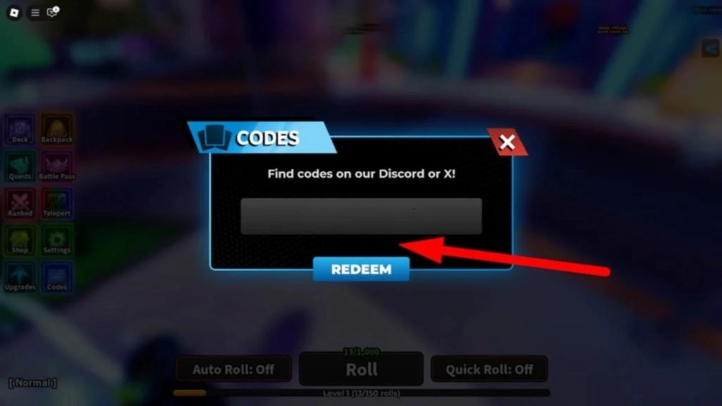 Redeeming Process for the Codes in Anime Card Clash