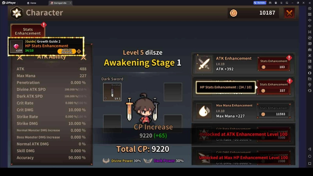 Enhancements for the Character