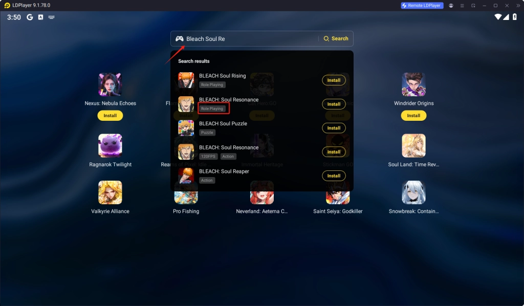 Search for “Bleach Soul Resonance”