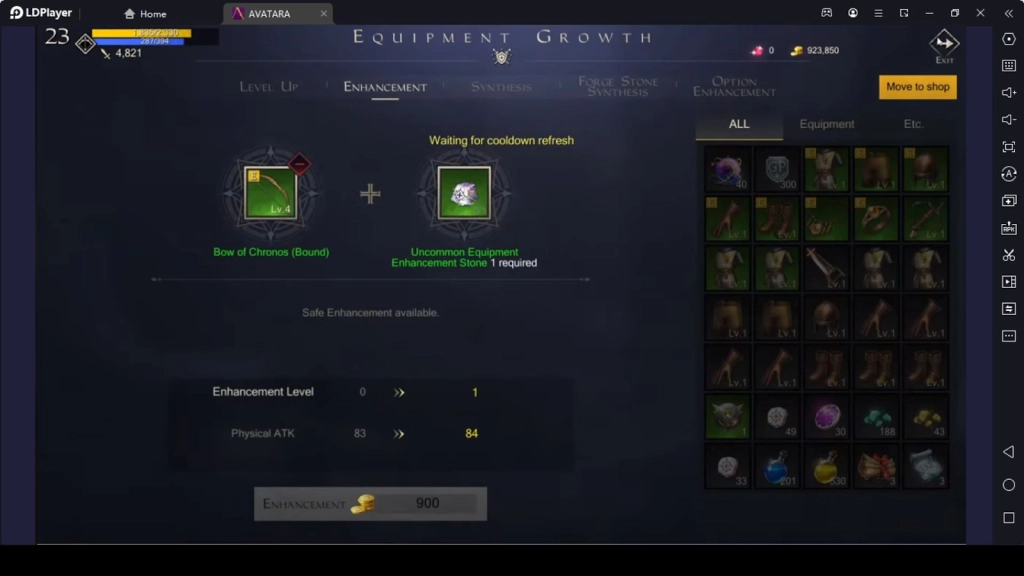 Enhance the Equipment