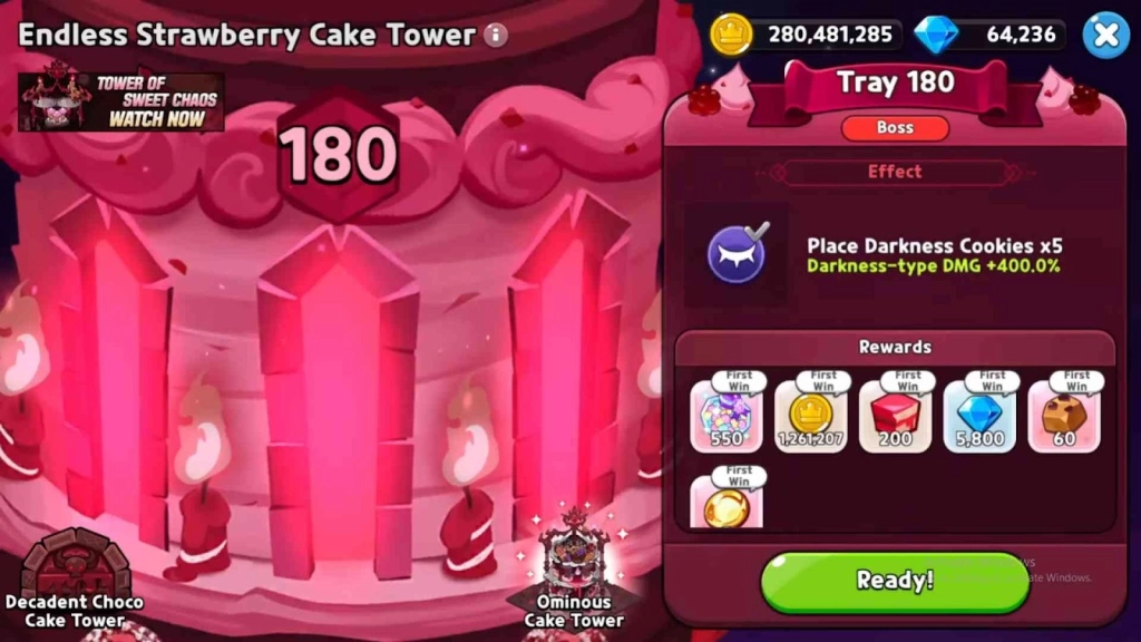 How to Beat CookieRun: Kingdom Strawberry Cake tower Tray 180