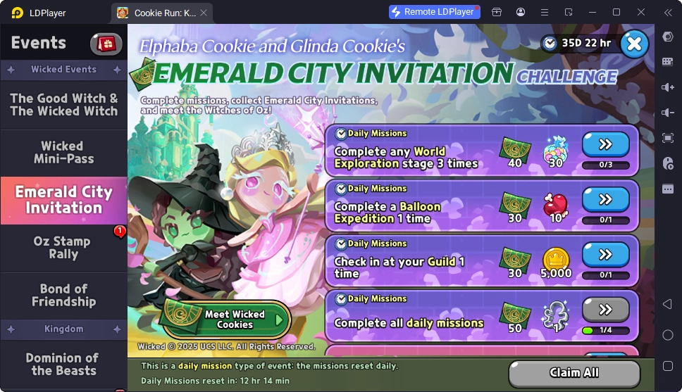 how to get emerald city invatations