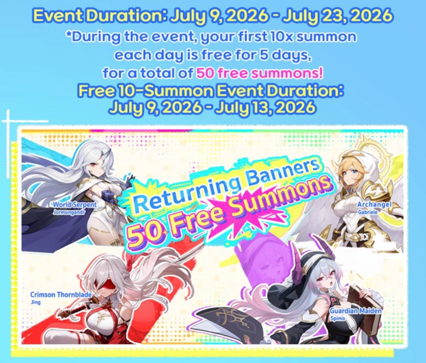 50 Free Summons from Returning Limited Banners