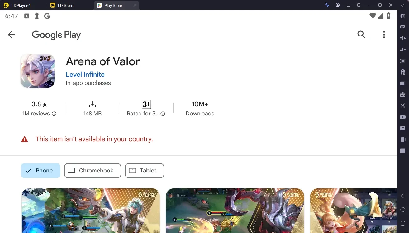 Arena of Valor Google Play