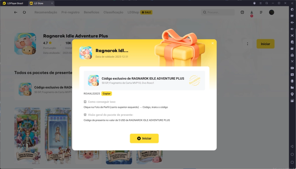 Código exclusivo de RAGNAROK IDLE ADVENTURE PLUS