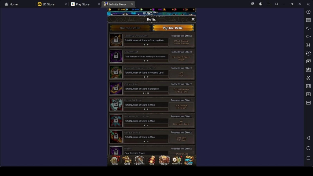 Gear Items and Relics Gear Items and Relics