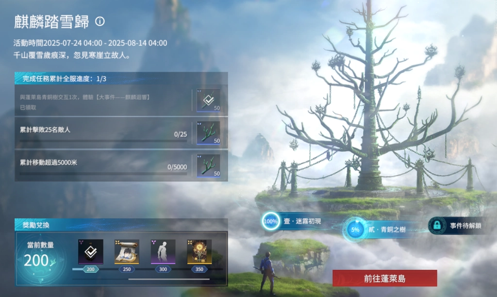 圖五：麒麟踏雪歸限時活動第二章節現已開放